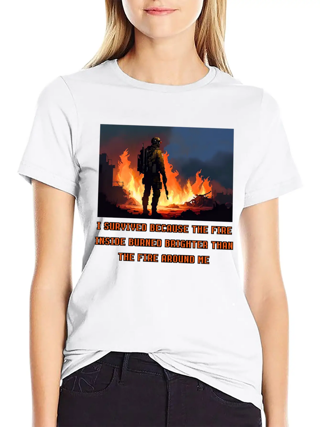 I Survived Because The Fire Inside Burned Brighter Unisex Short Sleeve Soft Cotton T-Shirt – Casual Everyday Wear