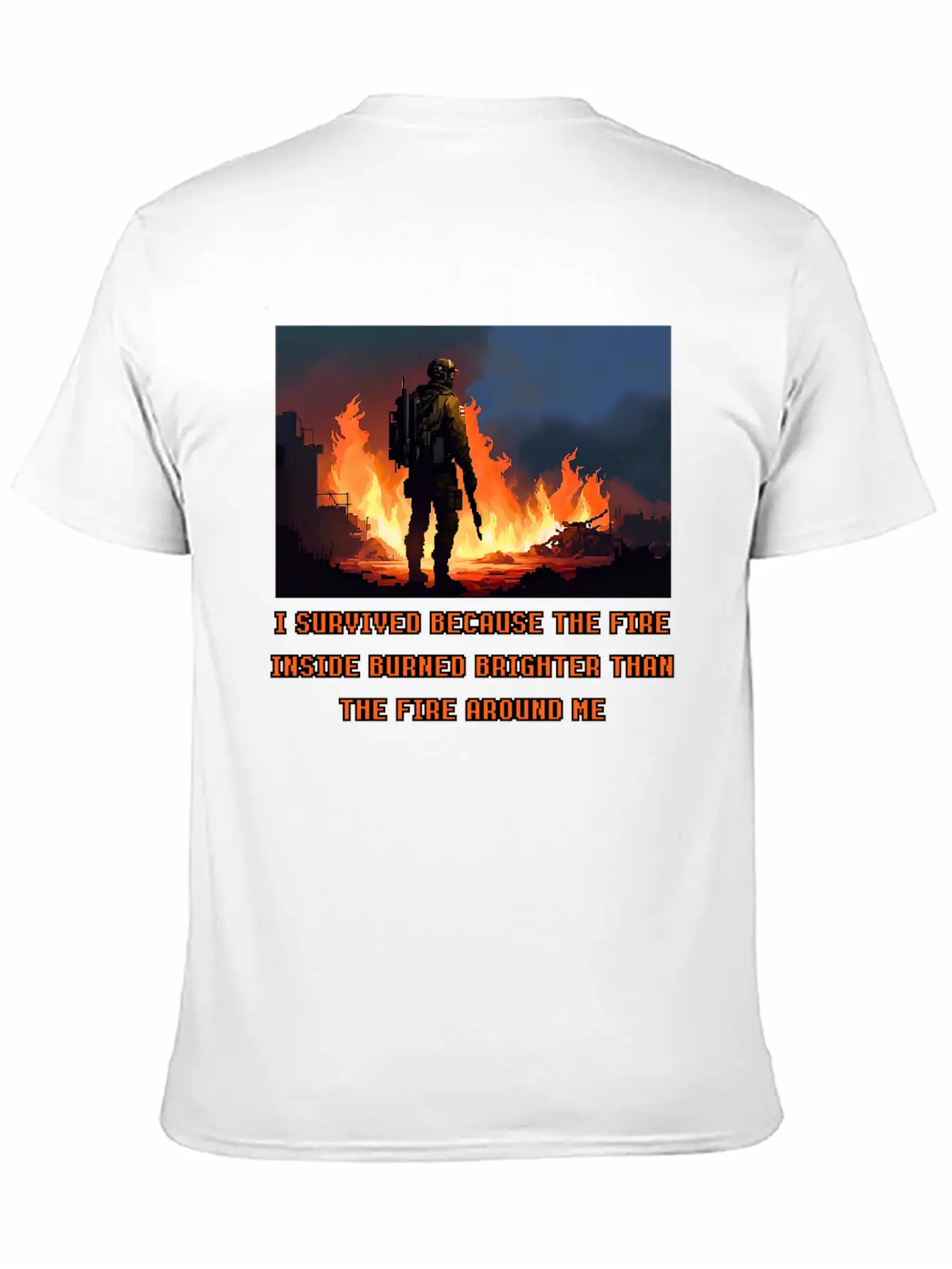 I Survived Because The Fire Inside Burned Brighter Unisex Short Sleeve Soft Cotton T-Shirt – Casual Everyday Wear