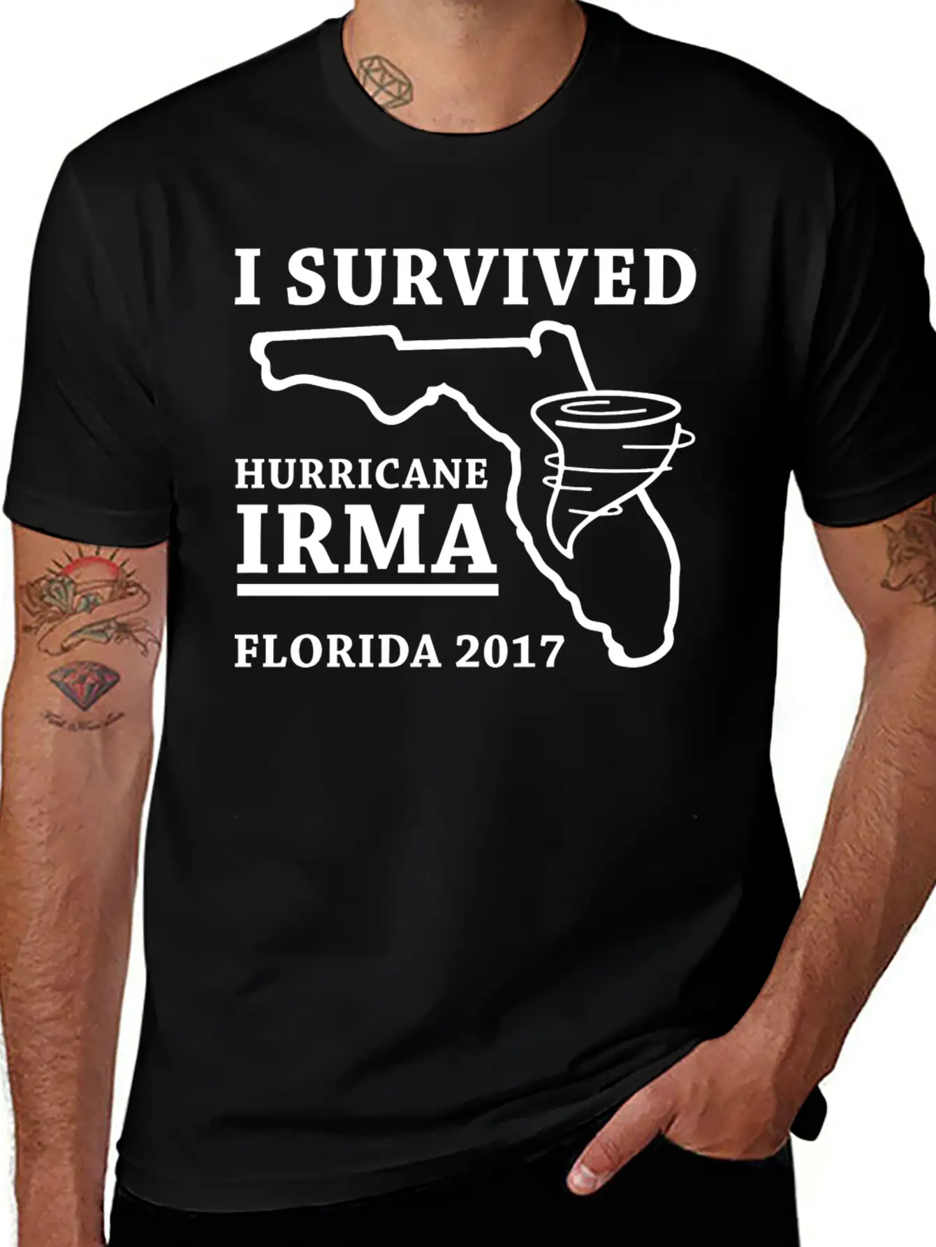 I Survived Hurricane Irma Classic Fit Graphic Tee For Daily Comfort – Unisex Cotton Shirt