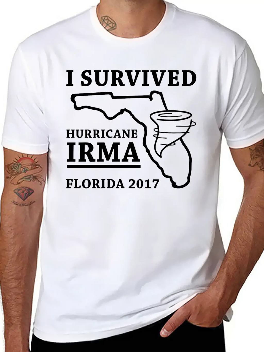 I Survived Hurricane Irma Classic Fit Graphic Tee For Daily Comfort – Unisex Cotton Shirt