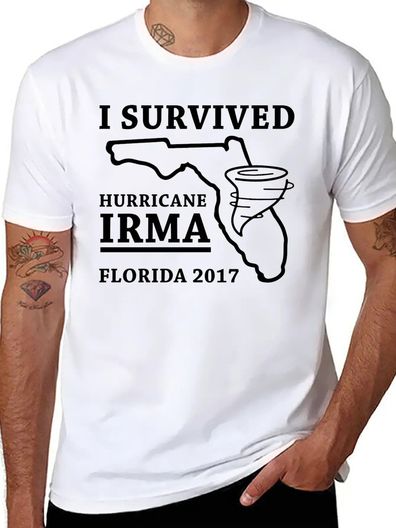 I Survived Hurricane Irma Classic Fit Graphic Tee For Daily Comfort – Unisex Cotton Shirt