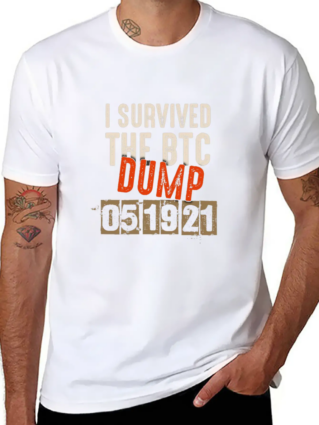 I Survived The 051921 BTC Dump - Cryptocurrency Stylish Everyday T-Shirt – Unisex Basic Cotton Tee