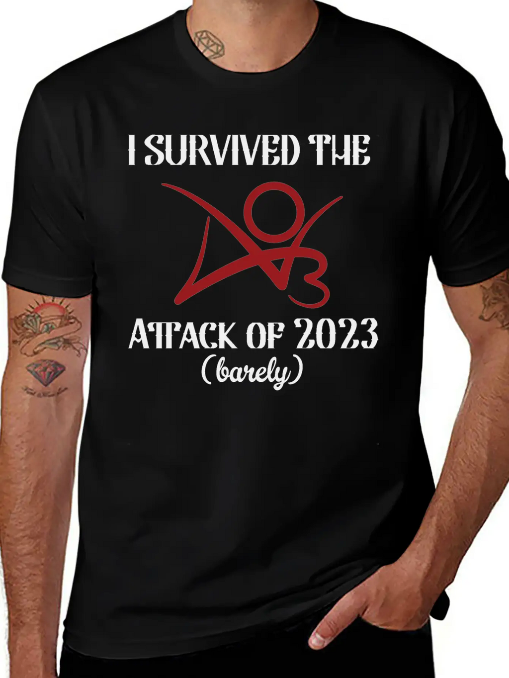 I Survived The AO3 Attack Of 2023 Barely Unisex Short Sleeve Soft Cotton T-Shirt – Casual Everyday Wear