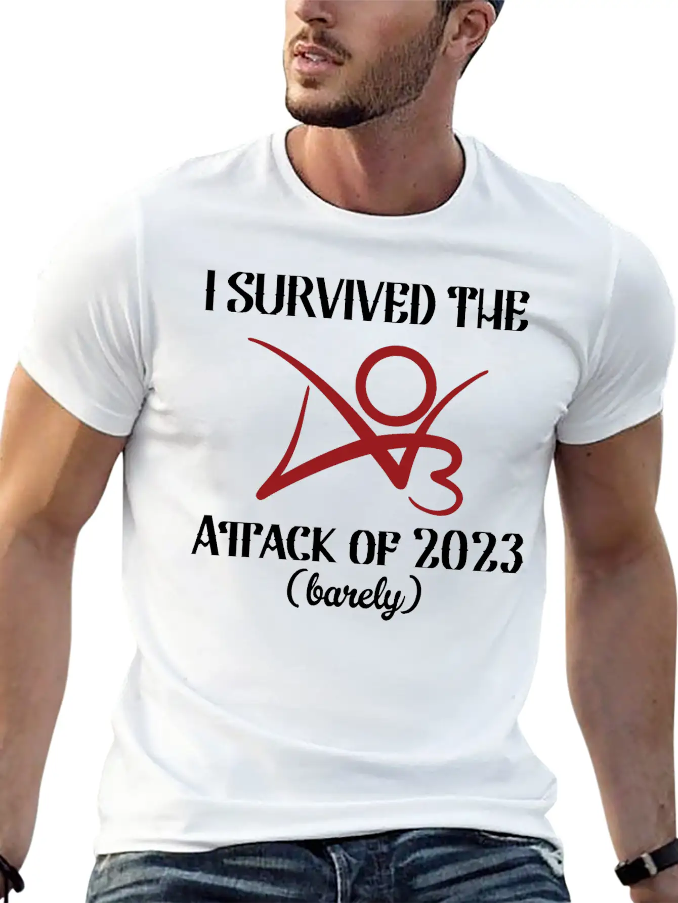 I Survived The AO3 Attack Of 2023 Barely Unisex Short Sleeve Soft Cotton T-Shirt – Casual Everyday Wear