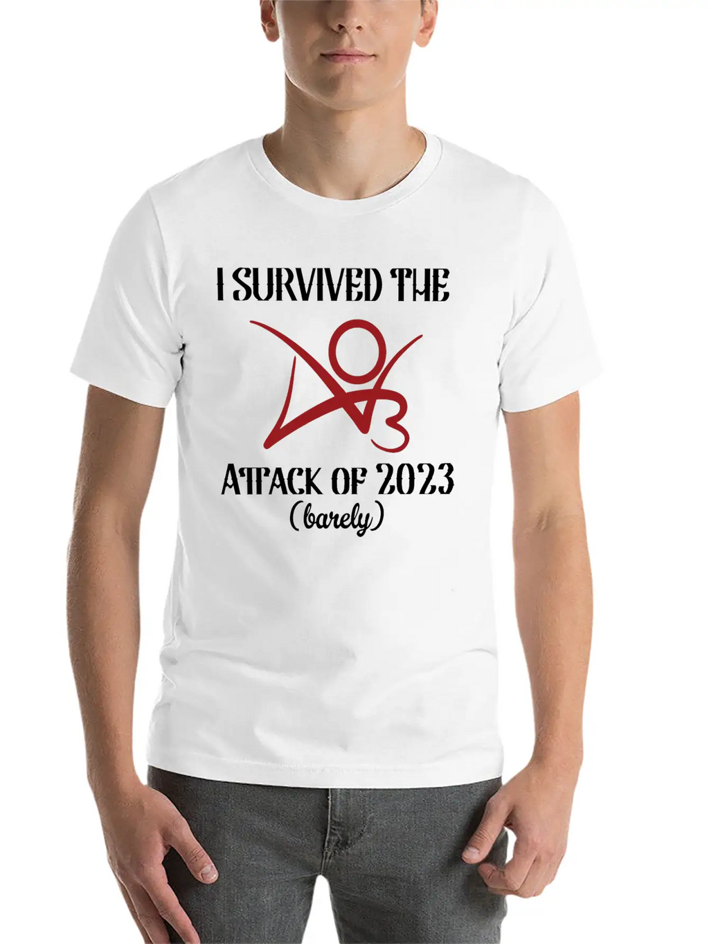 I Survived The AO3 Attack Of 2023 Barely Unisex Short Sleeve Soft Cotton T-Shirt – Casual Everyday Wear