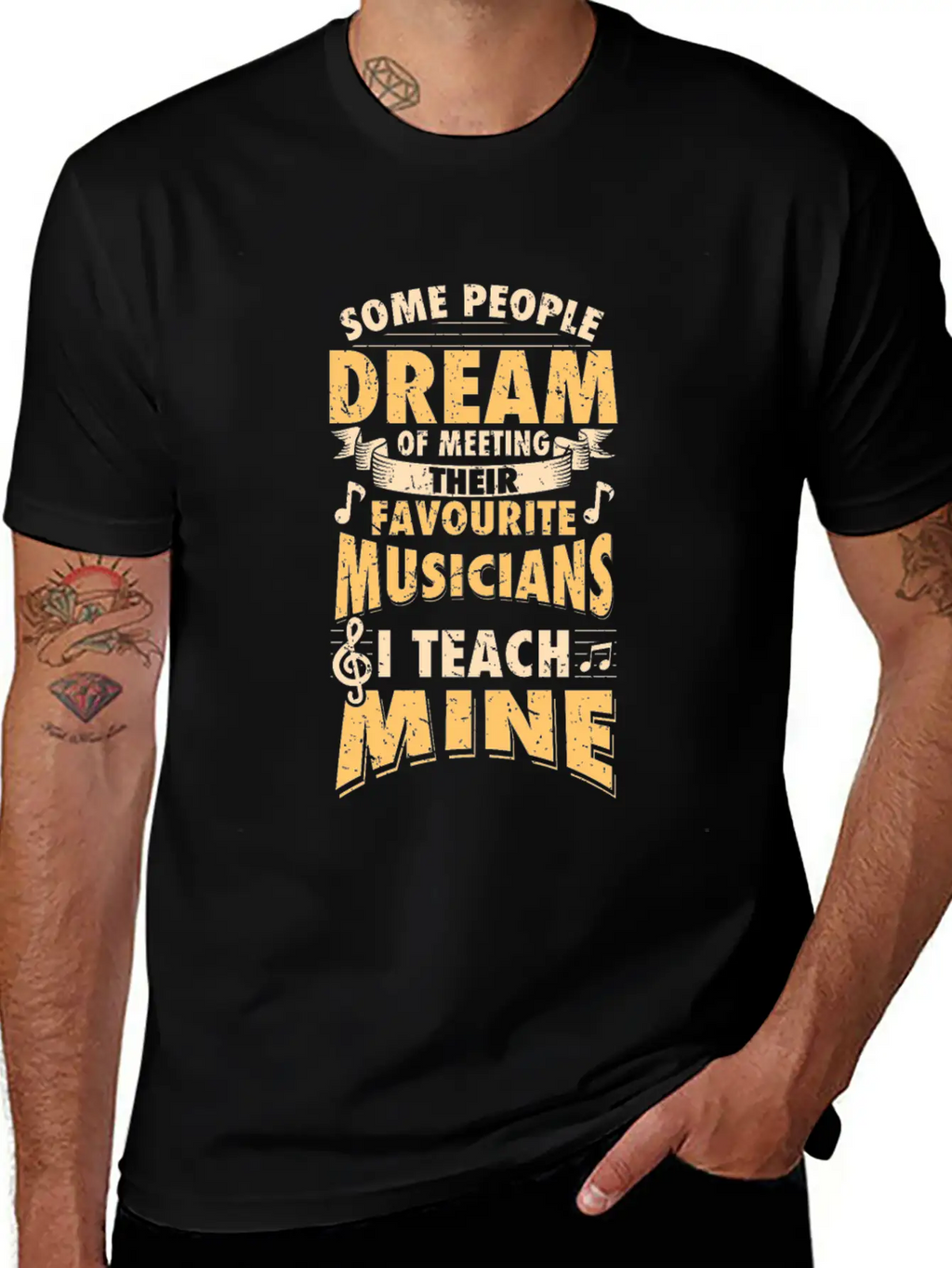 I Teach My Favourite Musicians - Teacher Design Breathable Soft Cotton T-Shirt – Timeless Casual Look