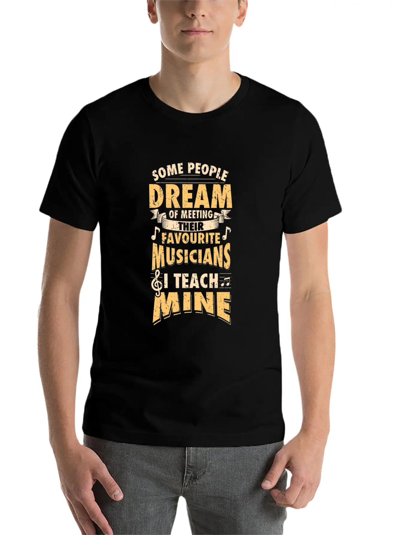 I Teach My Favourite Musicians - Teacher Design Breathable Soft Cotton T-Shirt – Timeless Casual Look