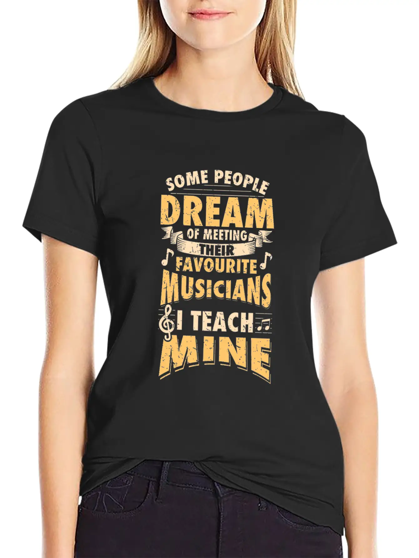 I Teach My Favourite Musicians - Teacher Design Breathable Soft Cotton T-Shirt – Timeless Casual Look