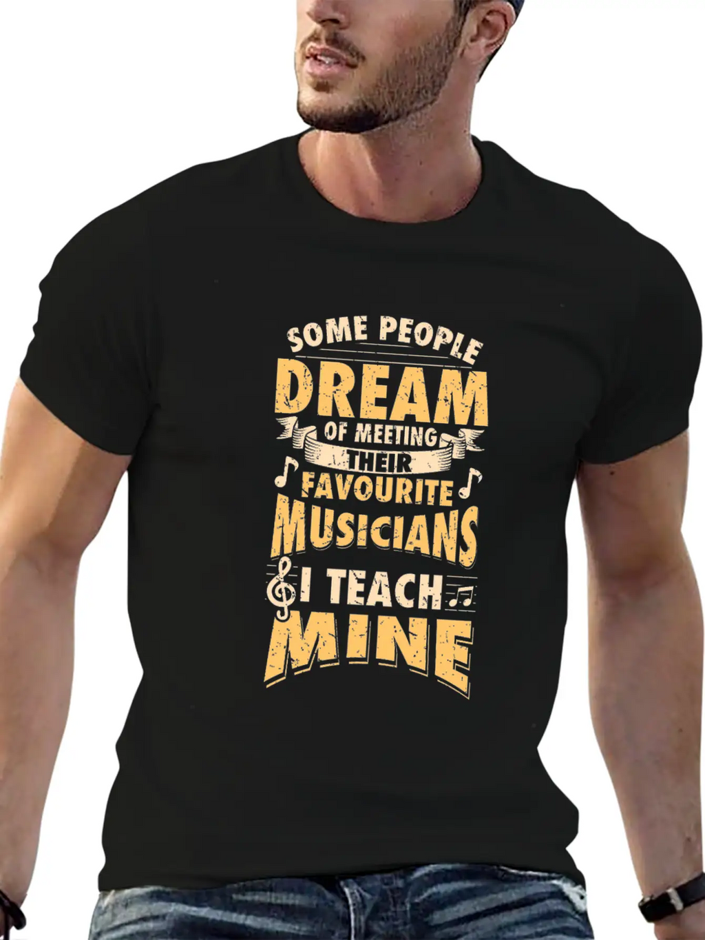 I Teach My Favourite Musicians - Teacher Design Breathable Soft Cotton T-Shirt – Timeless Casual Look