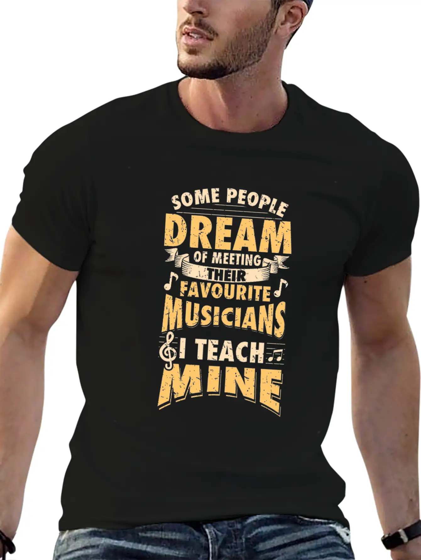 I Teach My Favourite Musicians - Teacher Design Breathable Soft Cotton T-Shirt – Timeless Casual Look
