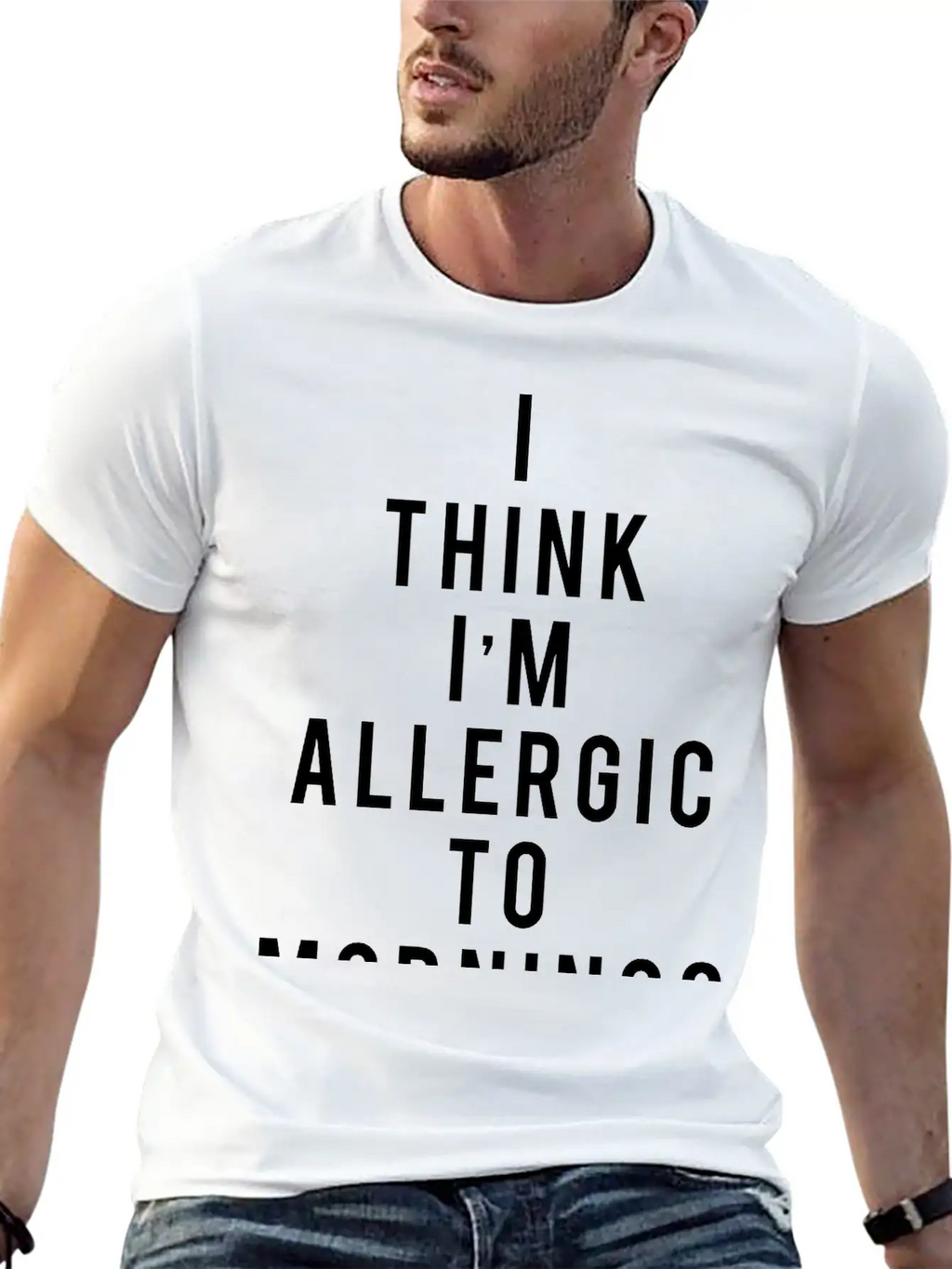I Think I'm Allergic To Mornings Essential Cotton Tee For Daily Outfits – Unisex Style