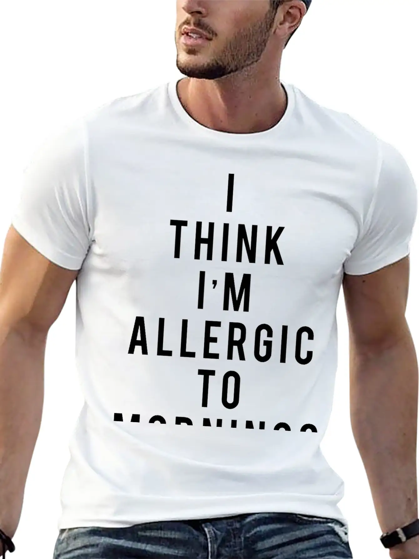 I Think I'm Allergic To Mornings Essential Cotton Tee For Daily Outfits – Unisex Style