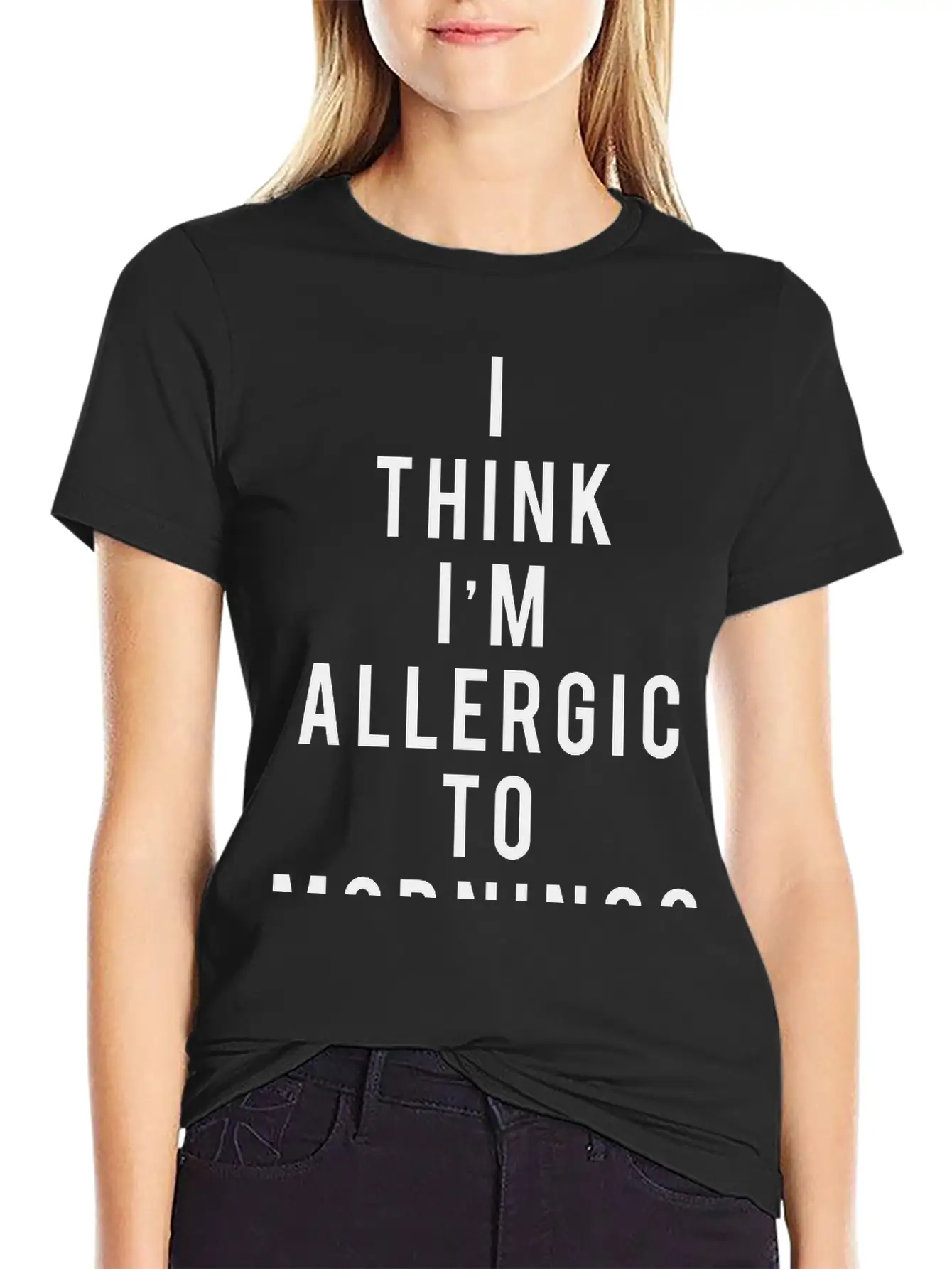 I Think I'm Allergic To Mornings Essential Cotton Tee For Daily Outfits – Unisex Style