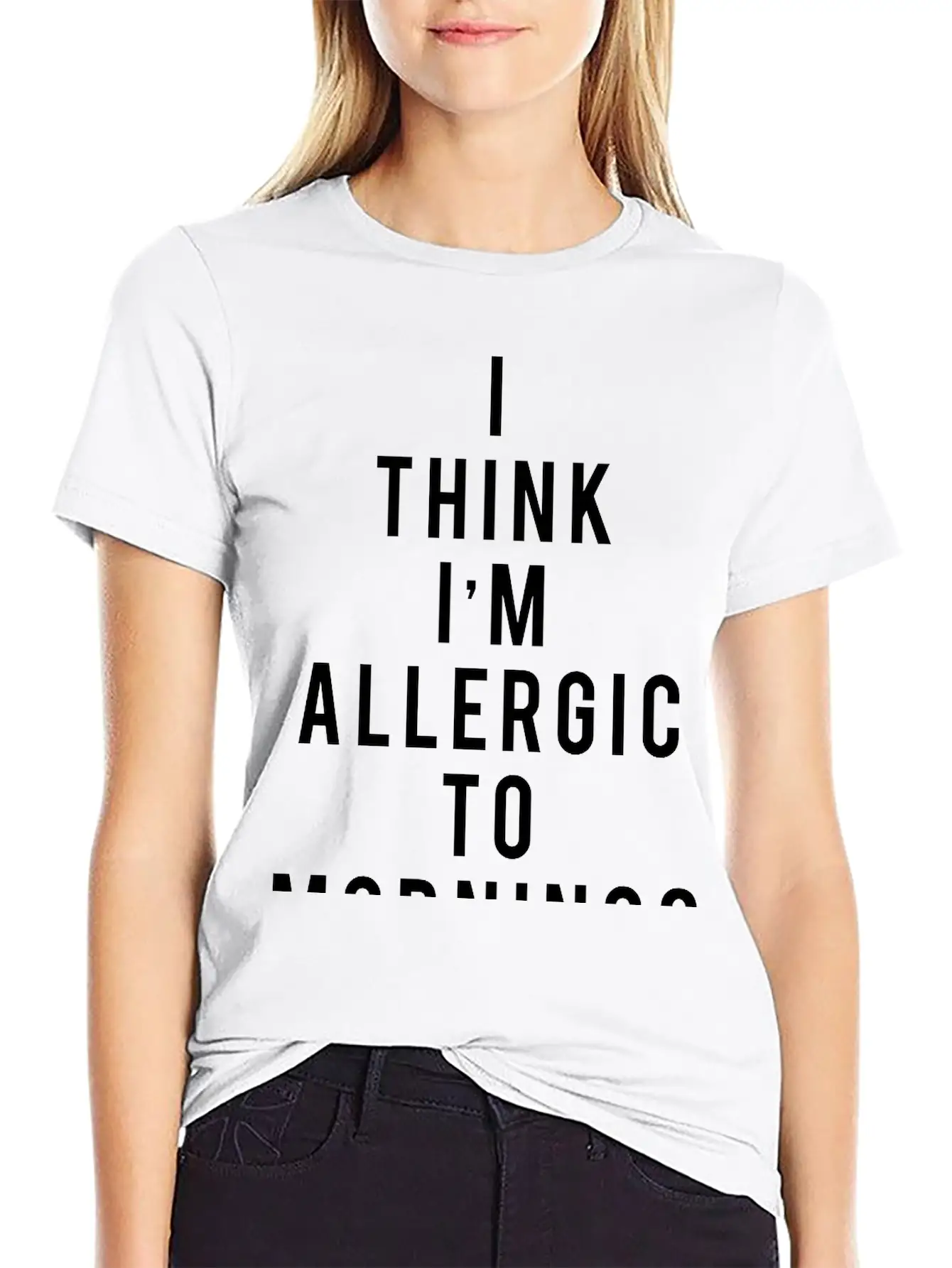 I Think I'm Allergic To Mornings Essential Cotton Tee For Daily Outfits – Unisex Style