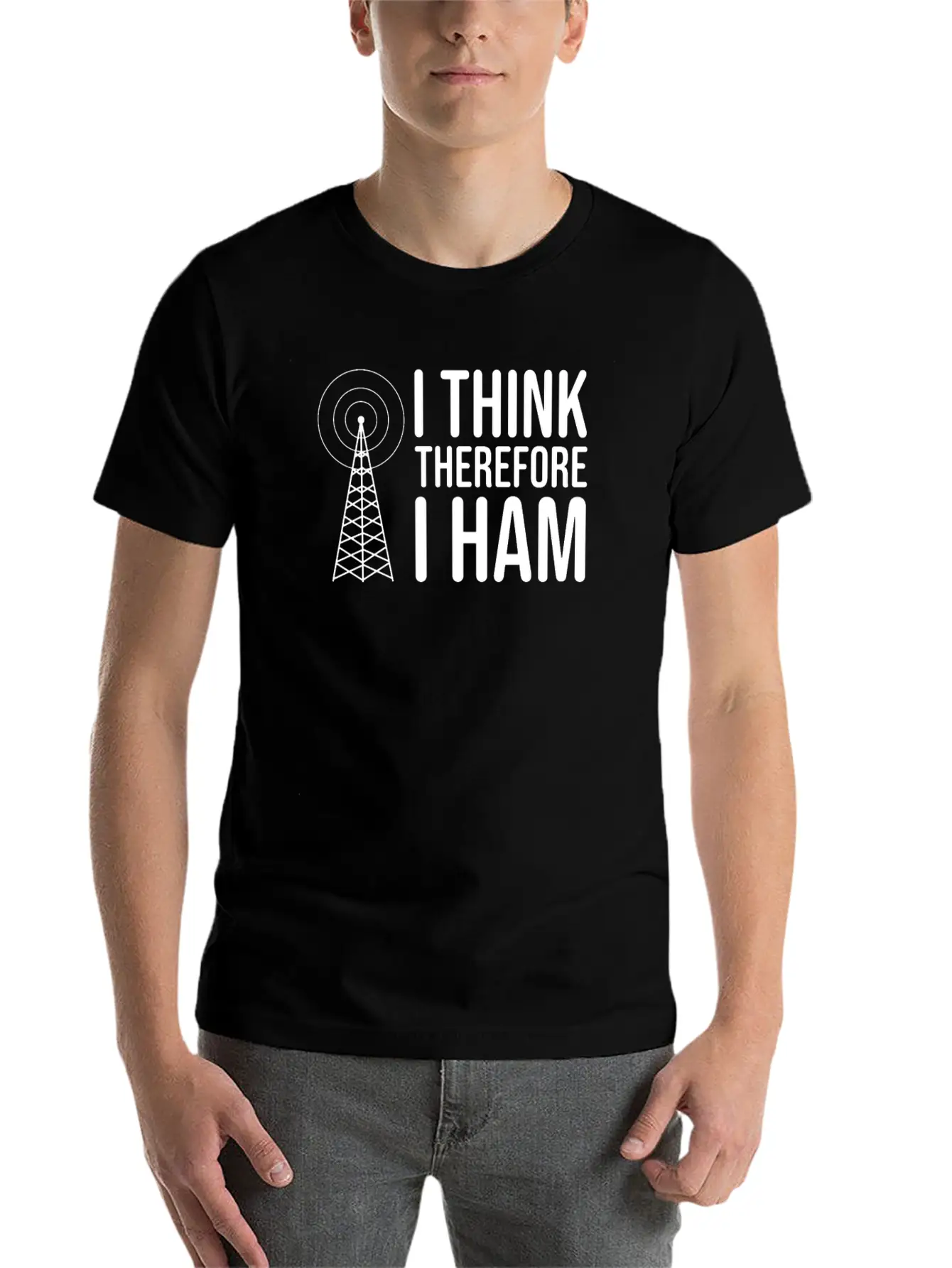 I Think Therefore I HAM Radio - Amateur Radio Breathable Soft Cotton T-Shirt – Timeless Casual Look