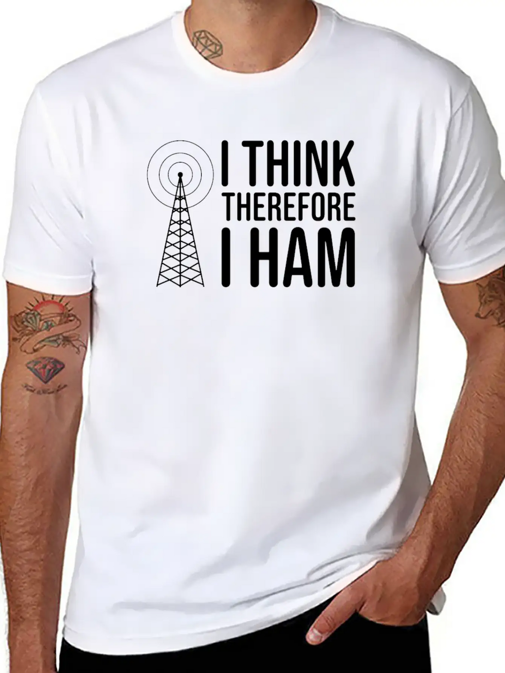 I Think Therefore I HAM Radio - Amateur Radio Breathable Soft Cotton T-Shirt – Timeless Casual Look