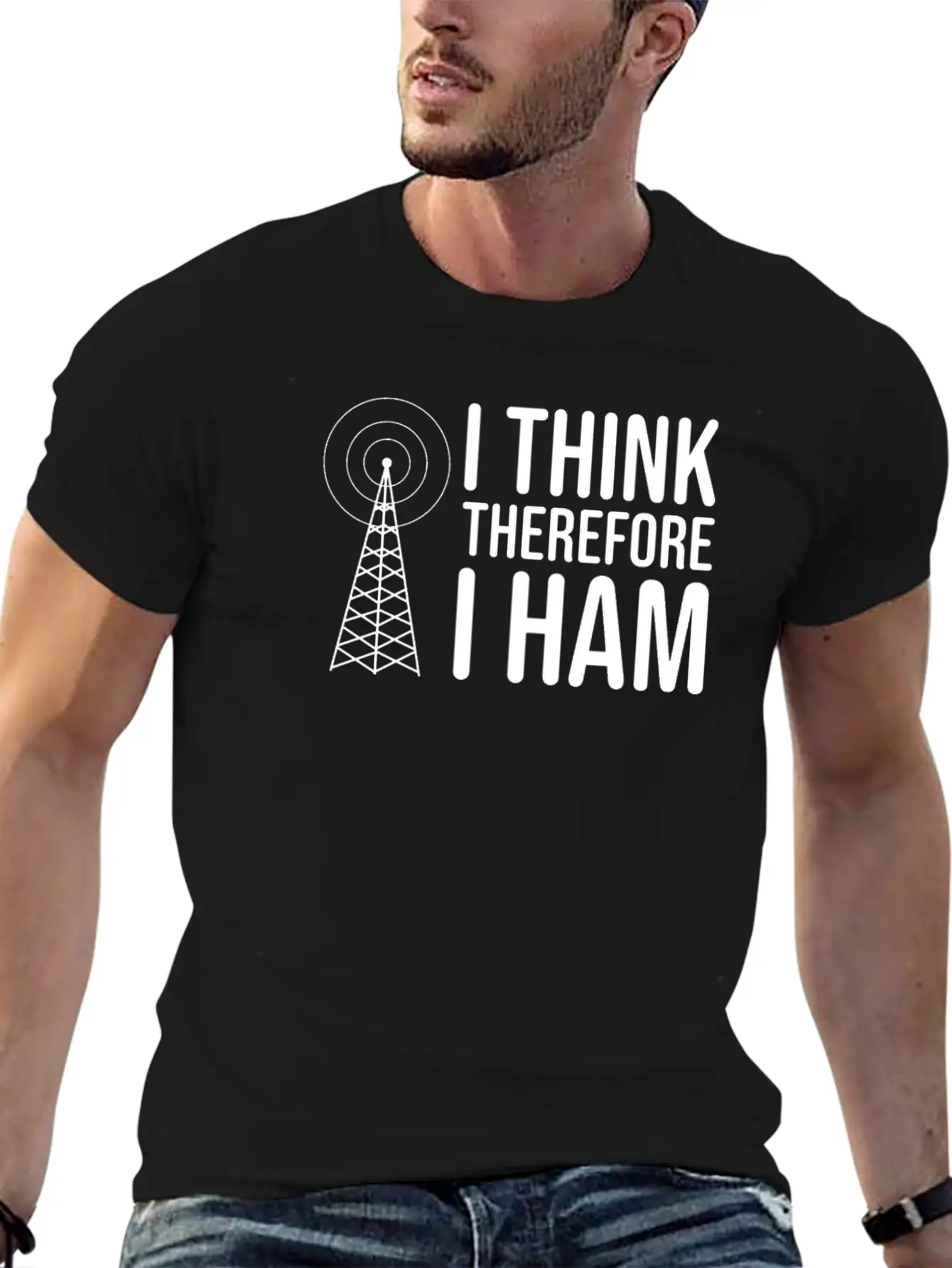 I Think Therefore I HAM Radio - Amateur Radio Breathable Soft Cotton T-Shirt – Timeless Casual Look