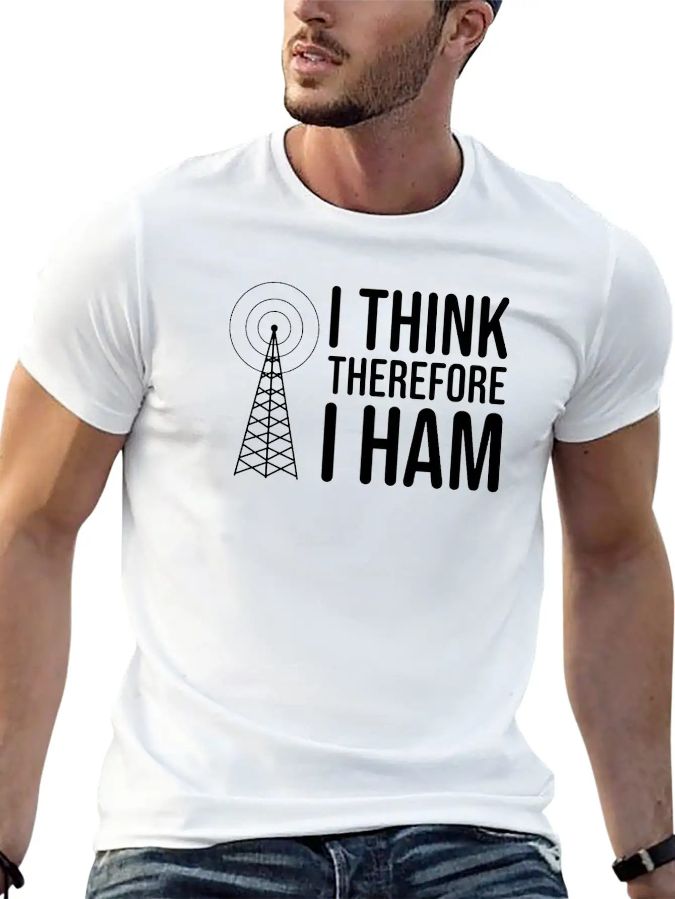 I Think Therefore I HAM Radio - Amateur Radio Breathable Soft Cotton T-Shirt – Timeless Casual Look