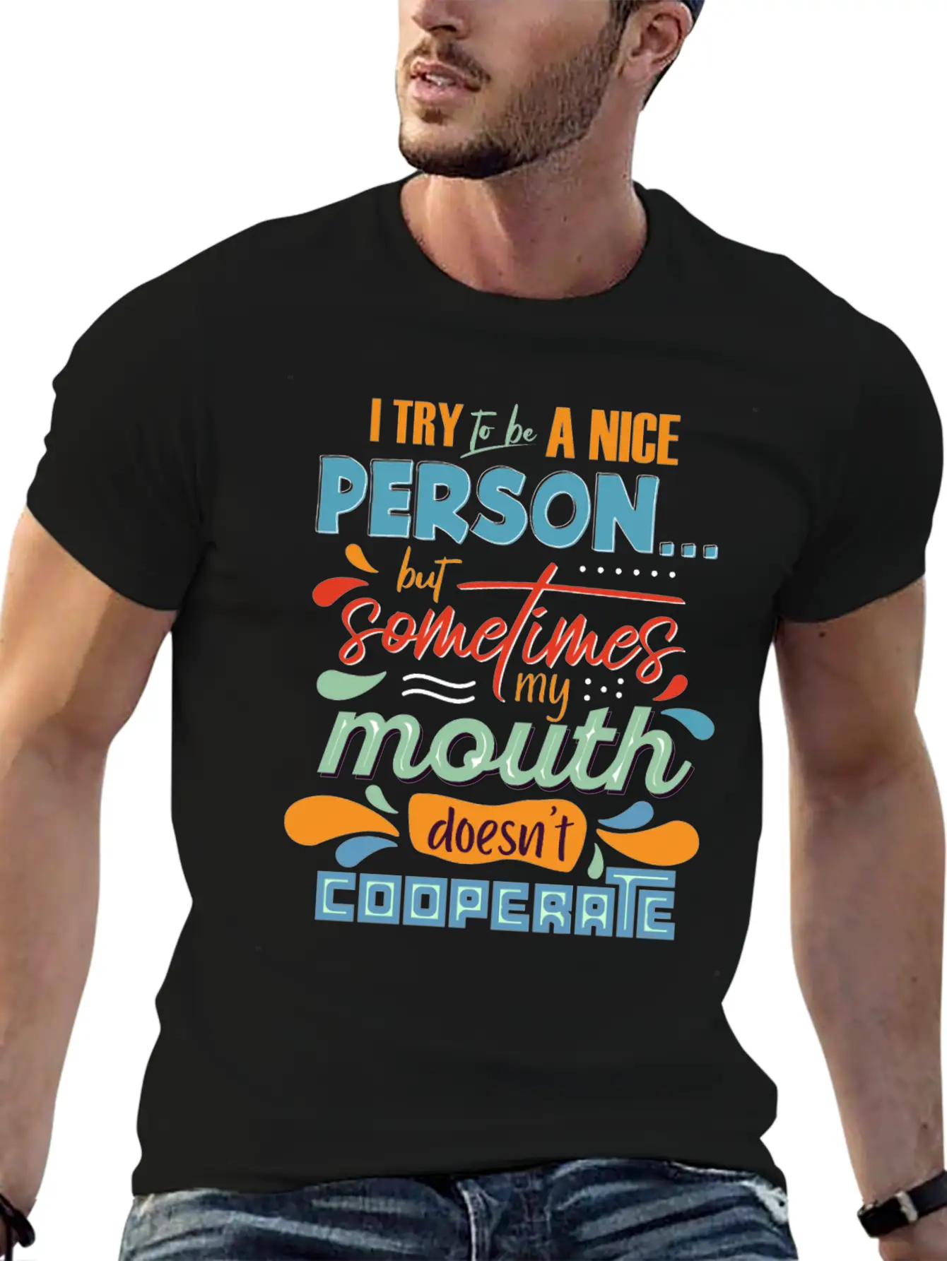 I Try To Be A Nice Person Unisex Casual T-Shirt – Clean Design For Daily Comfort