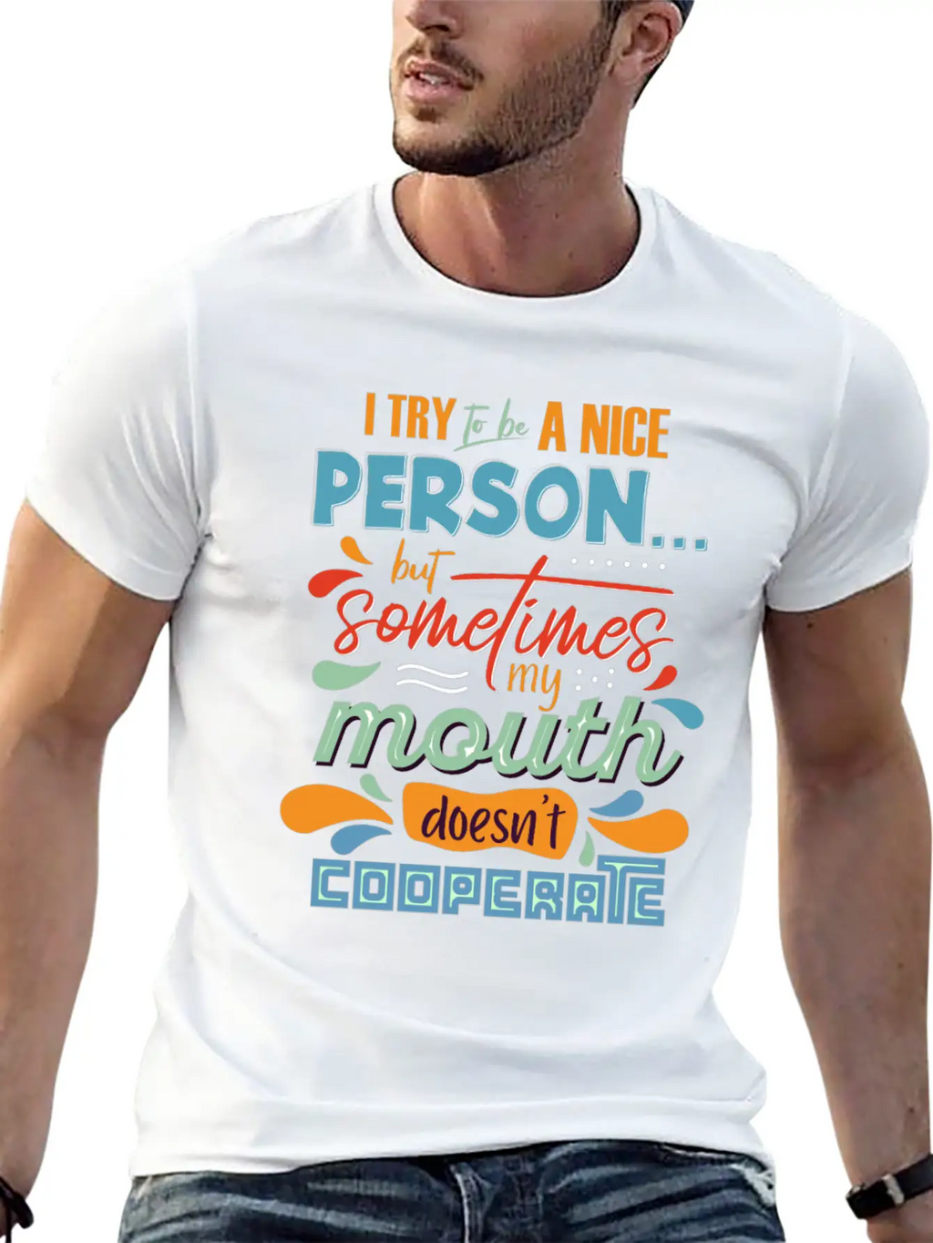 I Try To Be A Nice Person Unisex Casual T-Shirt – Clean Design For Daily Comfort