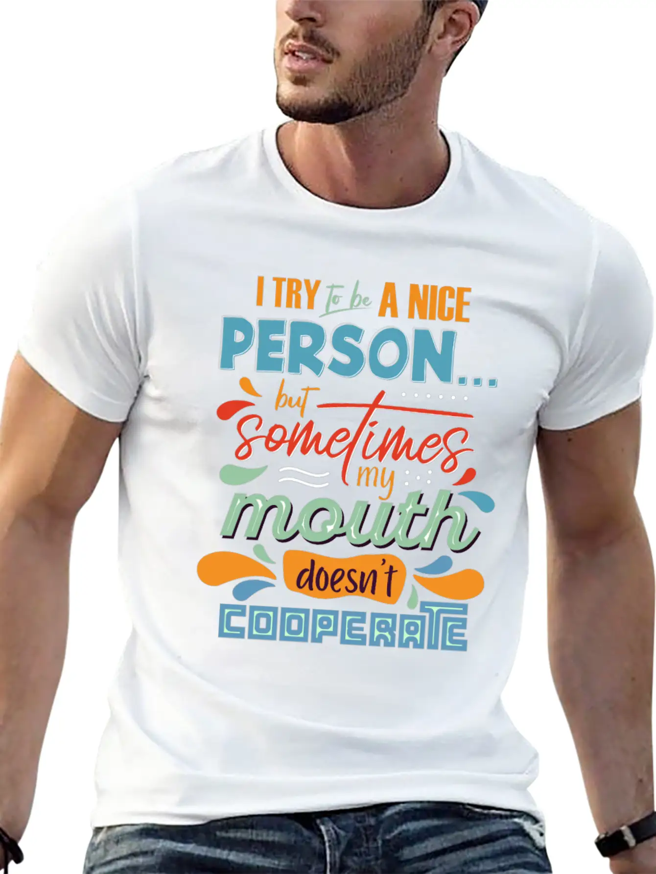I Try To Be A Nice Person Unisex Casual T-Shirt – Clean Design For Daily Comfort
