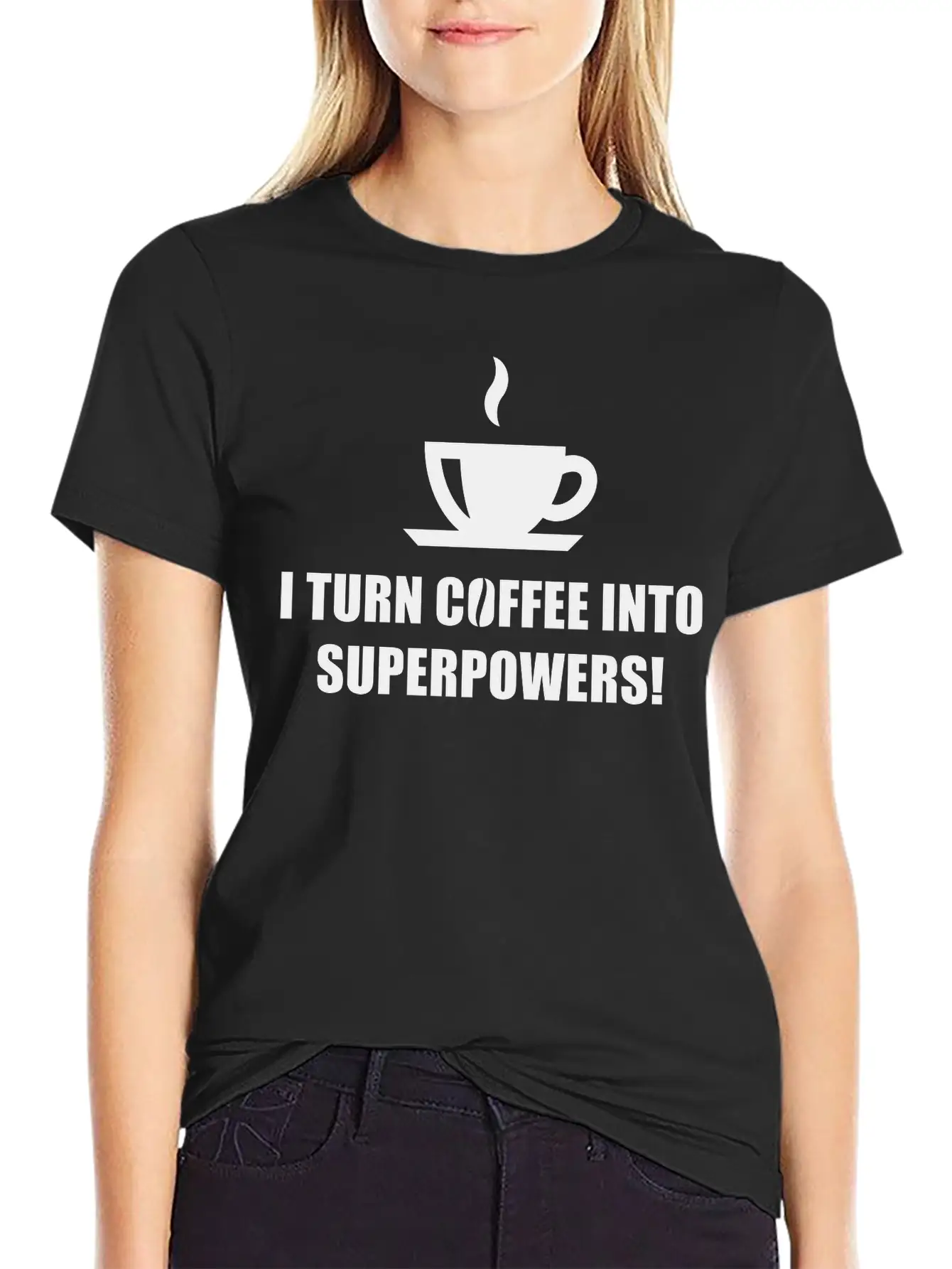 I Turn Coffee Into Superpowers! (Drinking Coffee) Classic Fit Graphic Tee For Daily Comfort – Unisex Cotton Shirt