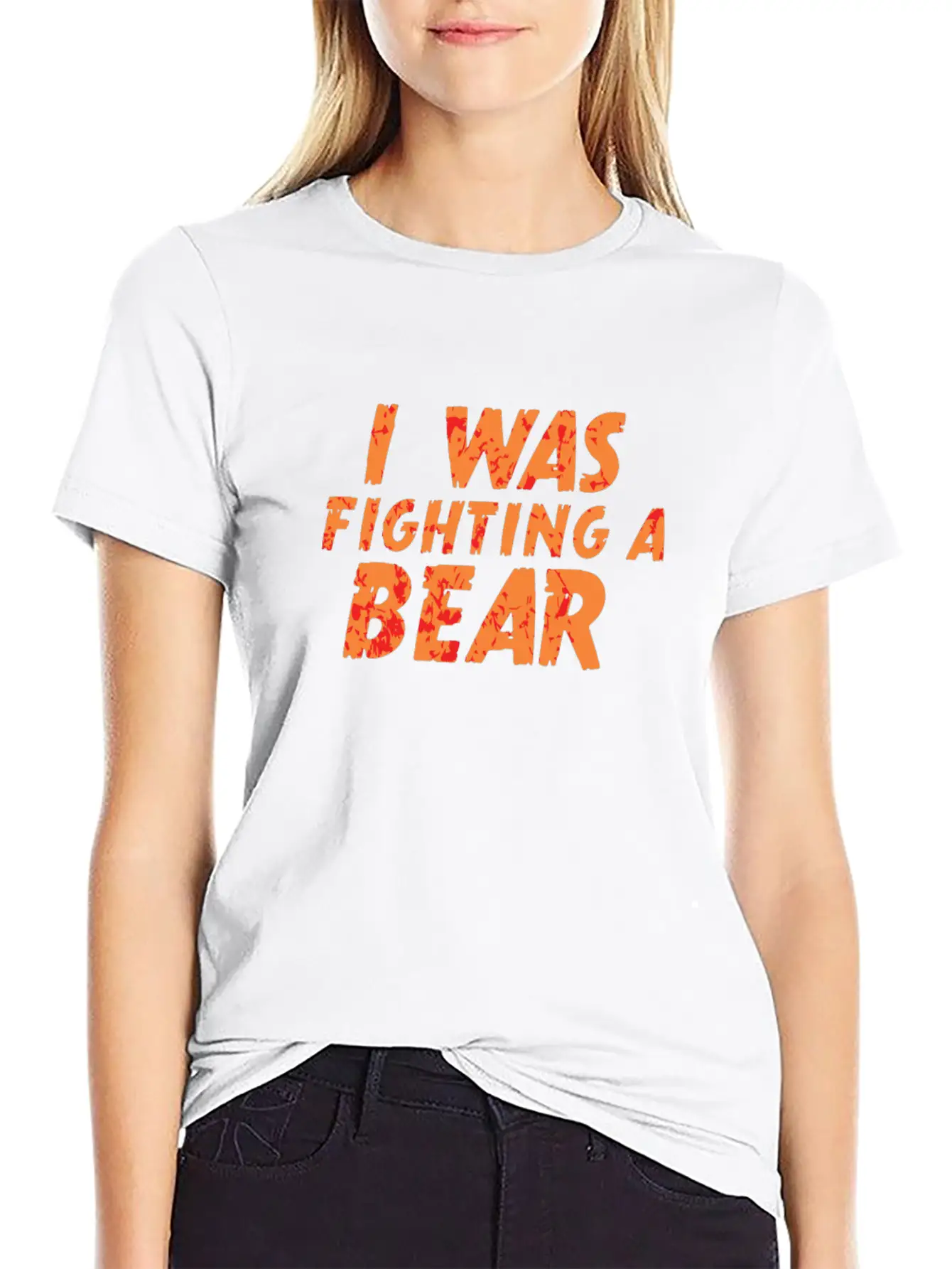 I Was Fighting A Bear Unisex Short Sleeve Soft Cotton T-Shirt – Casual Everyday Wear