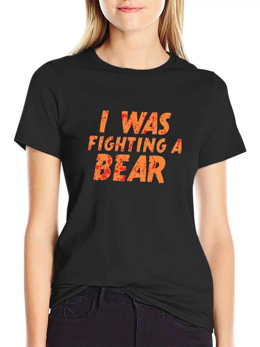 I Was Fighting A Bear Unisex Short Sleeve Soft Cotton T-Shirt – Casual Everyday Wear