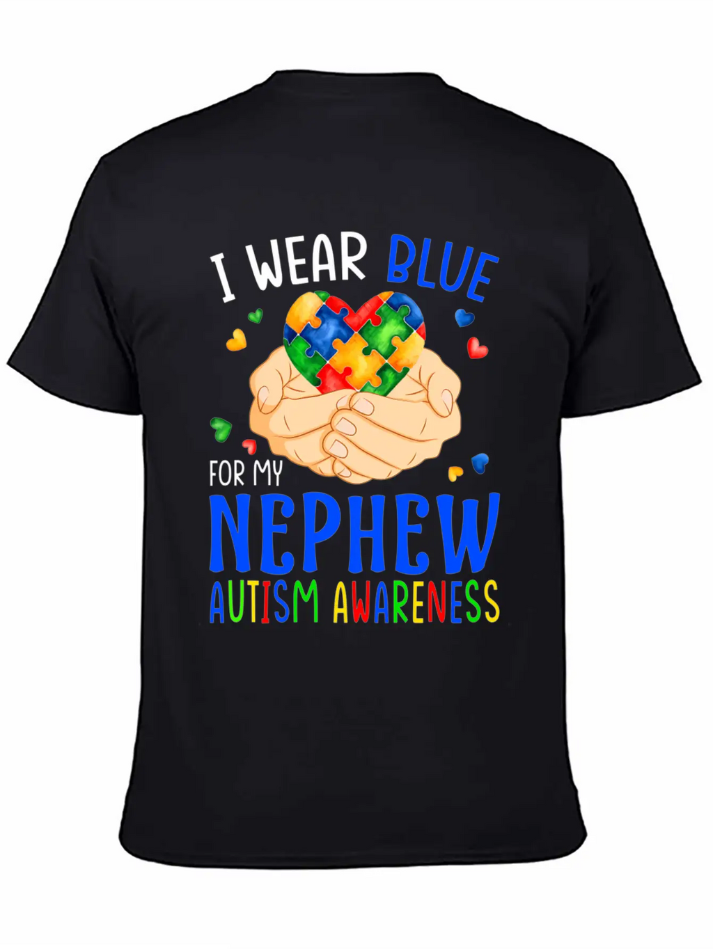 I Wear Blue For My Nephew Autism Awareness Heart H Unisex Casual T-Shirt – Clean Design For Daily Comfort