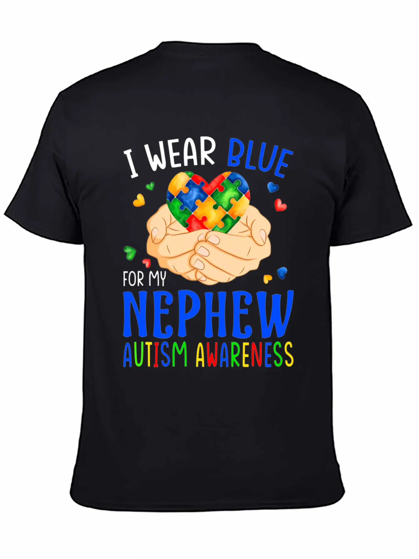 I Wear Blue For My Nephew Autism Awareness Heart H Unisex Casual T-Shirt – Clean Design For Daily Comfort