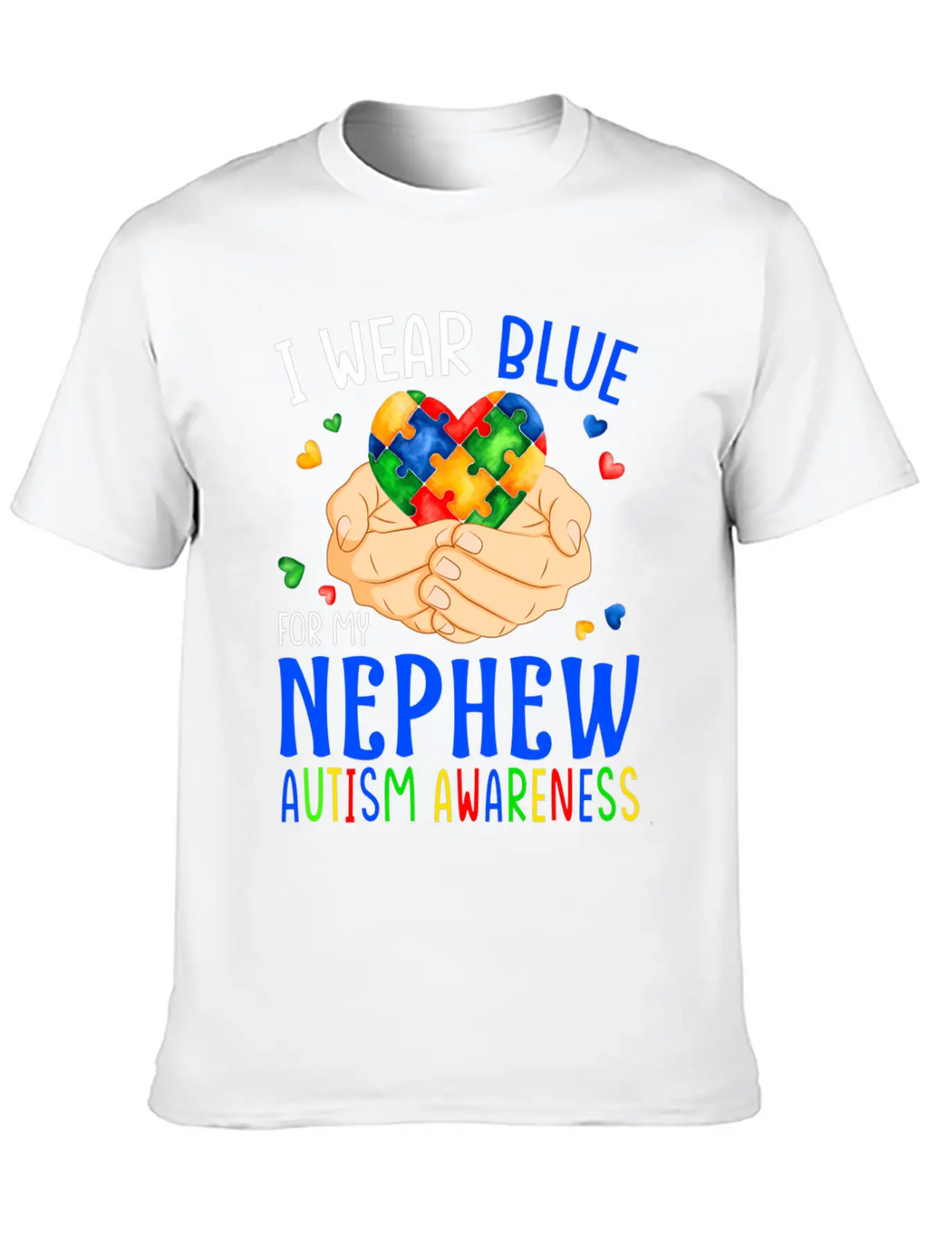 I Wear Blue For My Nephew Autism Awareness Heart H Unisex Casual T-Shirt – Clean Design For Daily Comfort