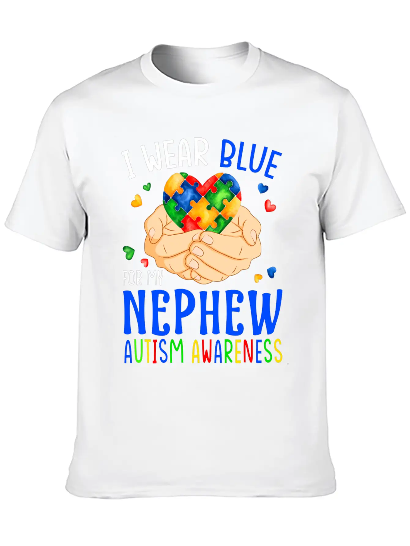 I Wear Blue For My Nephew Autism Awareness Heart H Unisex Casual T-Shirt – Clean Design For Daily Comfort