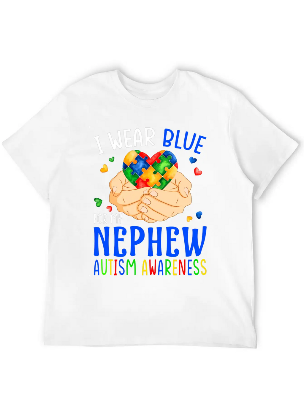 I Wear Blue For My Nephew Autism Awareness Heart H Unisex Casual T-Shirt – Clean Design For Daily Comfort