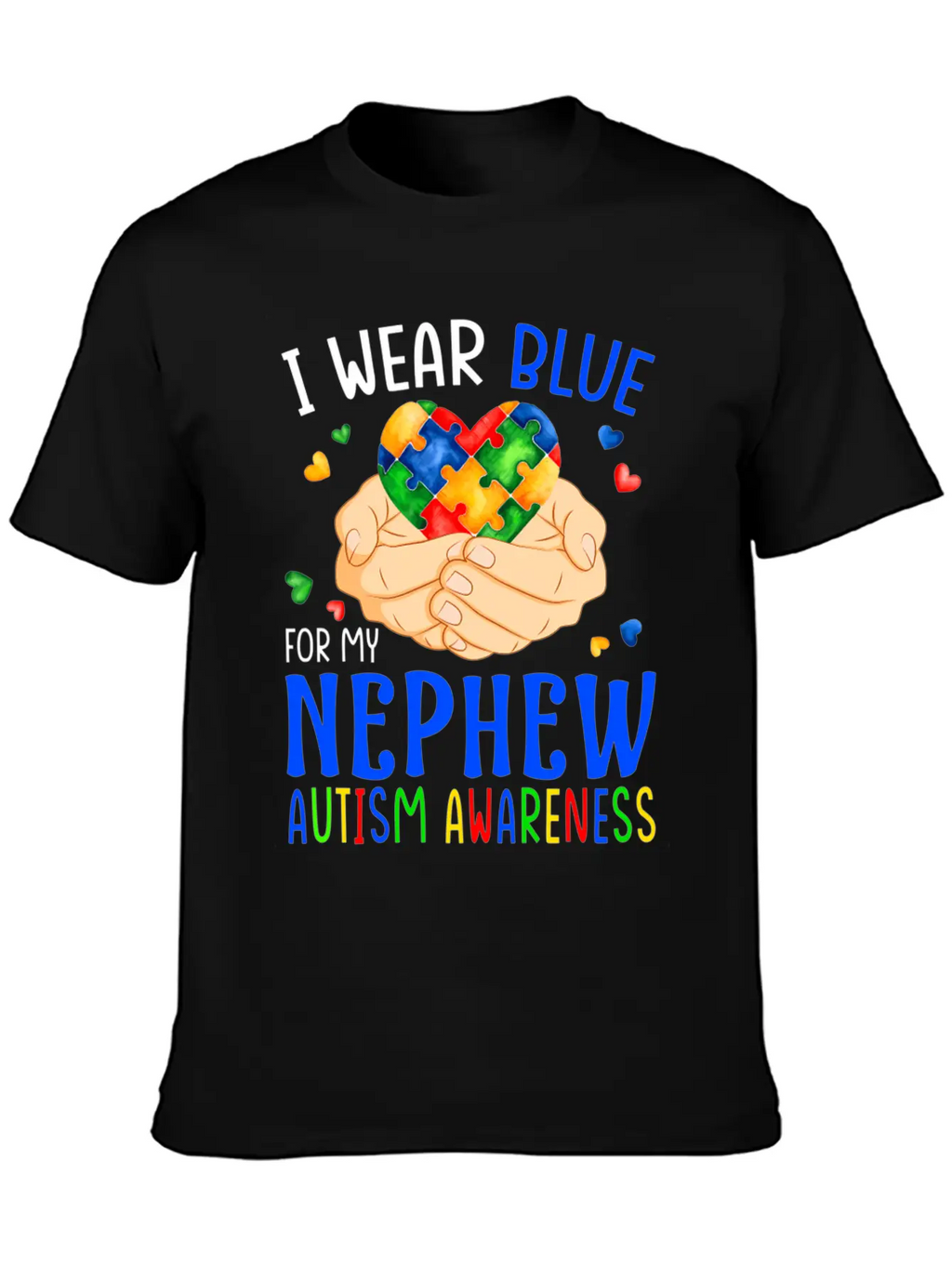 I Wear Blue For My Nephew Autism Awareness Heart H Unisex Casual T-Shirt – Clean Design For Daily Comfort
