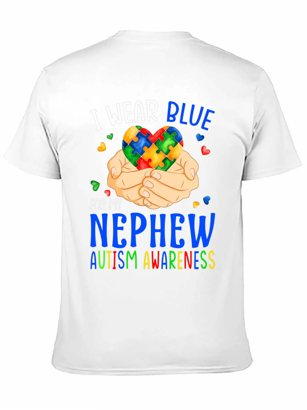 I Wear Blue For My Nephew Autism Awareness Heart H Unisex Casual T-Shirt – Clean Design For Daily Comfort