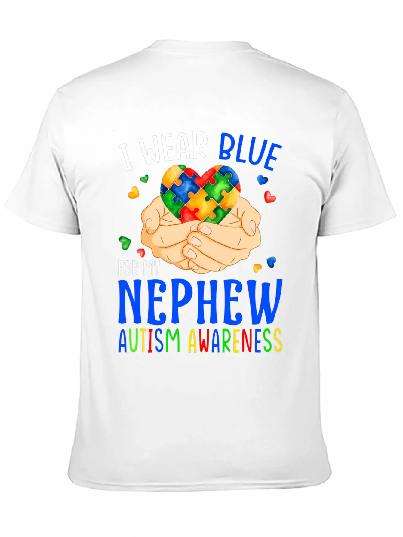 I Wear Blue For My Nephew Autism Awareness Heart H Unisex Casual T-Shirt – Clean Design For Daily Comfort