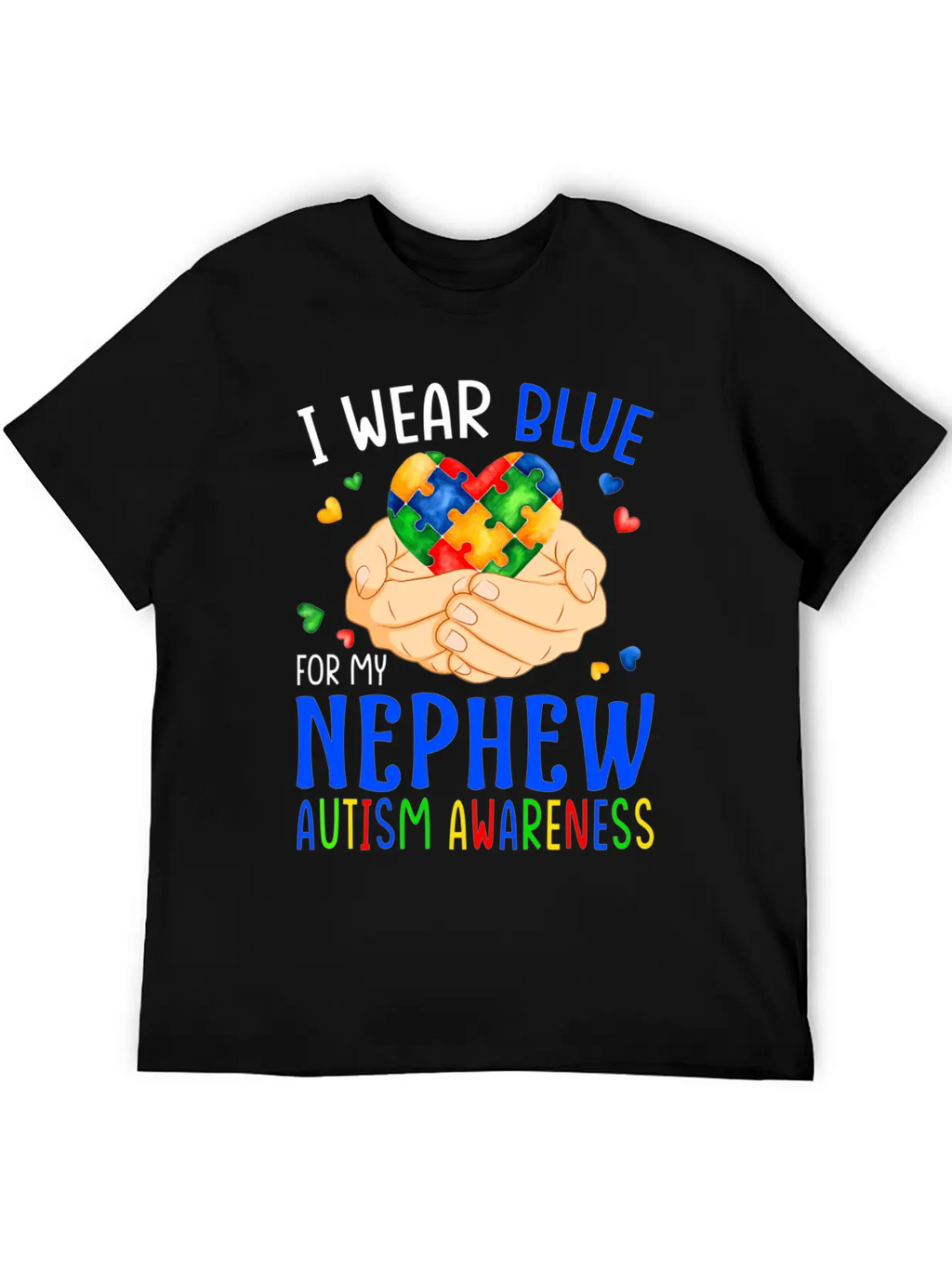I Wear Blue For My Nephew Autism Awareness Heart H Unisex Casual T-Shirt – Clean Design For Daily Comfort