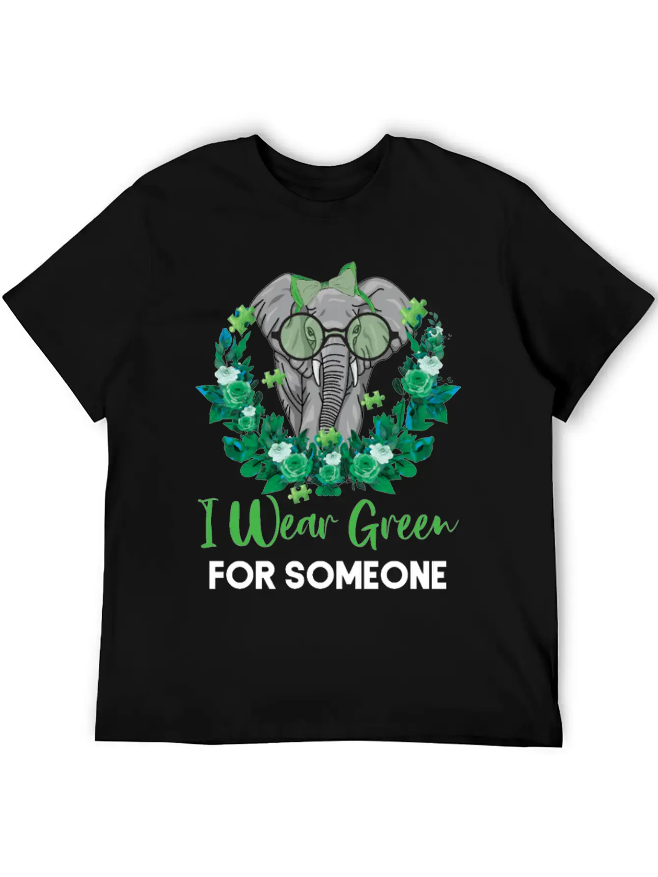I Wear Green For Mental Health Awareness Ribbon El Casual Graphic T-Shirt – Simple And Comfortable Daily Wear