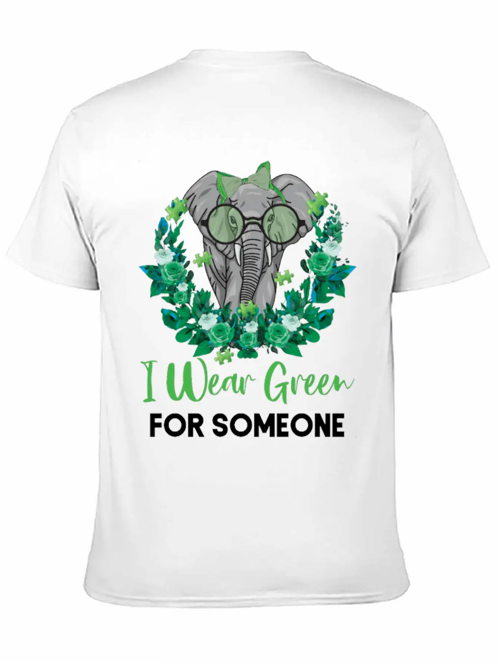 I Wear Green For Mental Health Awareness Ribbon El Casual Graphic T-Shirt – Simple And Comfortable Daily Wear