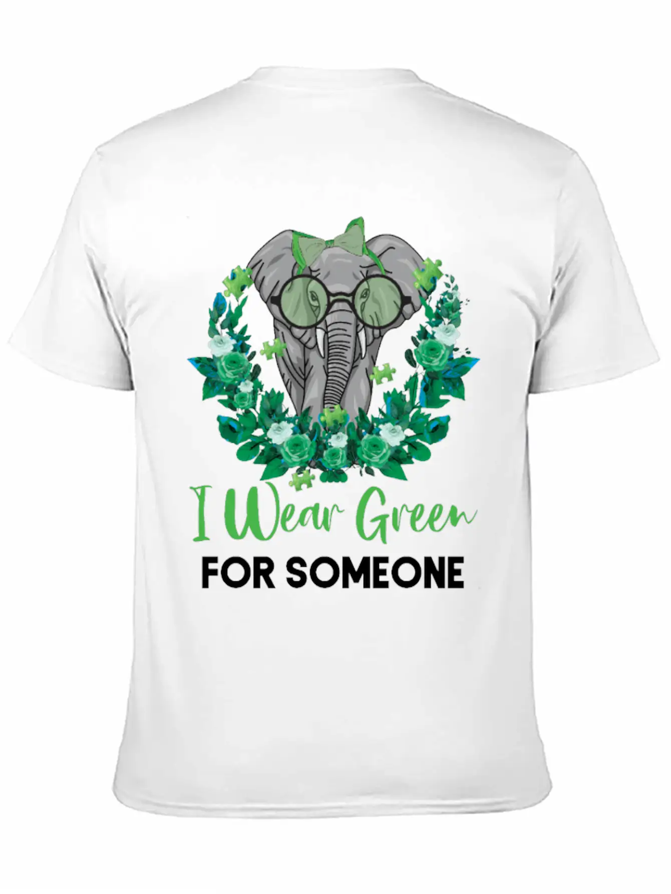 I Wear Green For Mental Health Awareness Ribbon El Casual Graphic T-Shirt – Simple And Comfortable Daily Wear