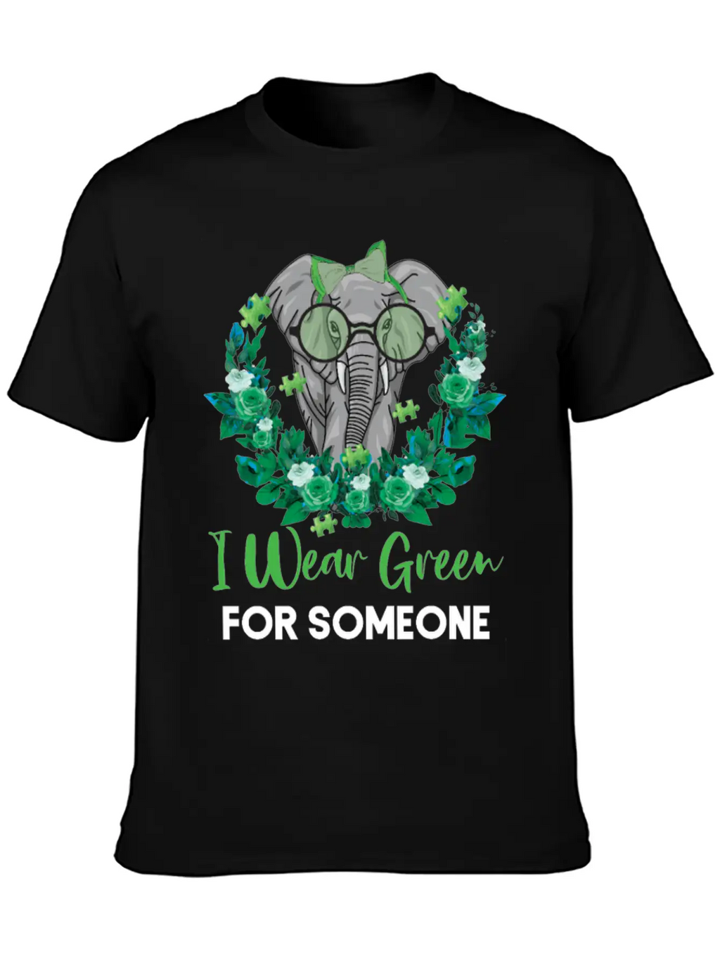 I Wear Green For Mental Health Awareness Ribbon El Casual Graphic T-Shirt – Simple And Comfortable Daily Wear