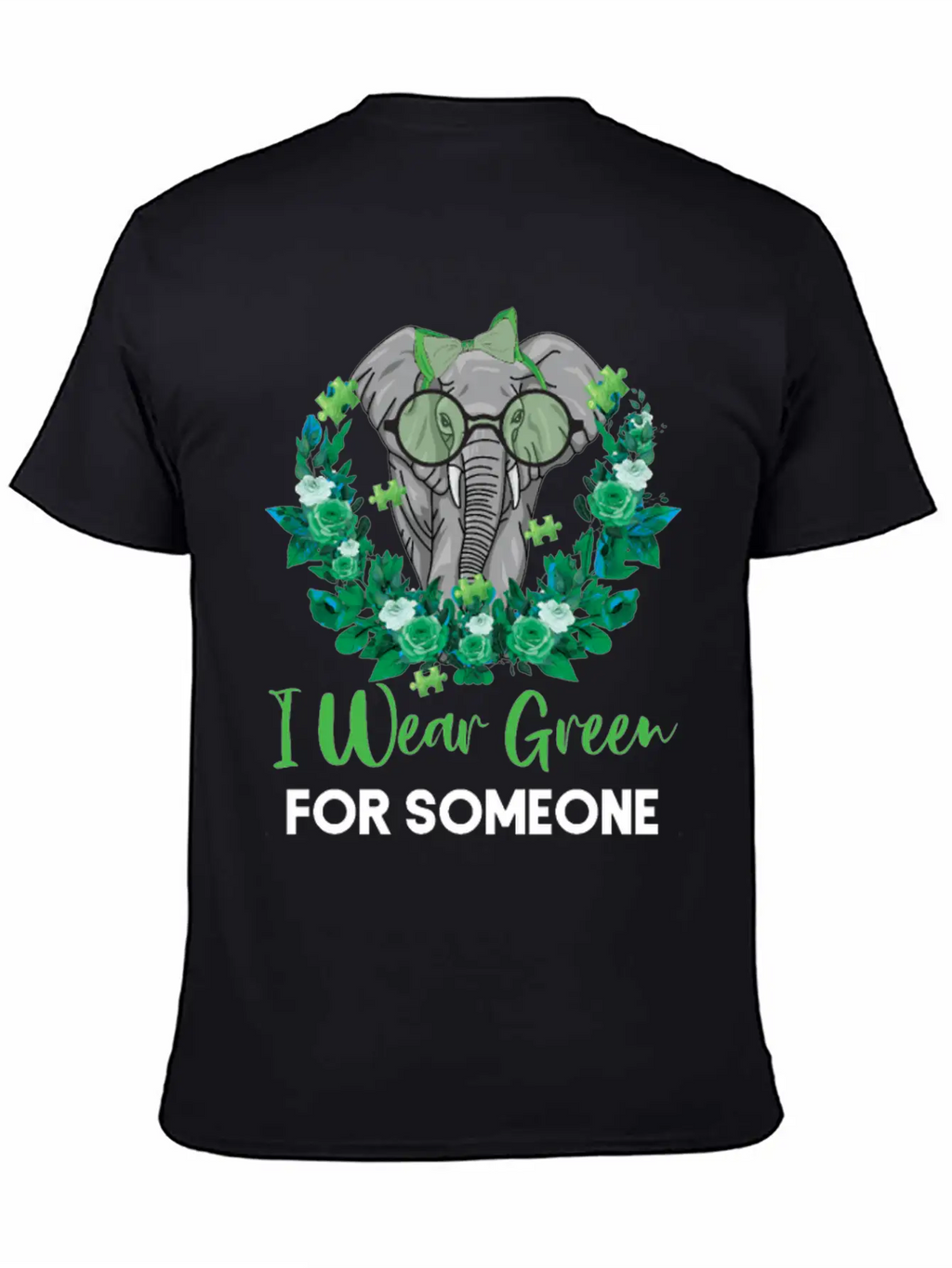 I Wear Green For Mental Health Awareness Ribbon El Casual Graphic T-Shirt – Simple And Comfortable Daily Wear