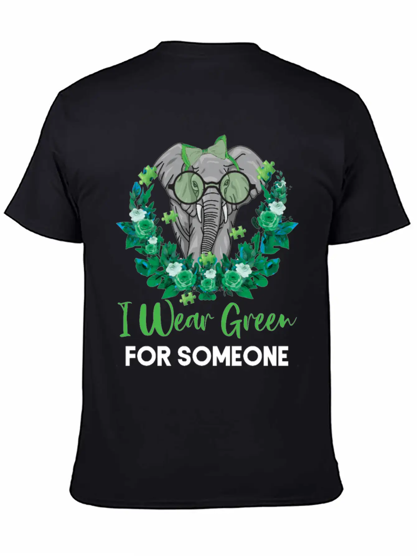 I Wear Green For Mental Health Awareness Ribbon El Casual Graphic T-Shirt – Simple And Comfortable Daily Wear