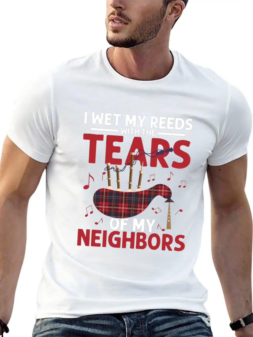 I Wet My Reeds With The Tears Of My Neighbors Bagp Essential Cotton Tee For Daily Outfits – Unisex Style