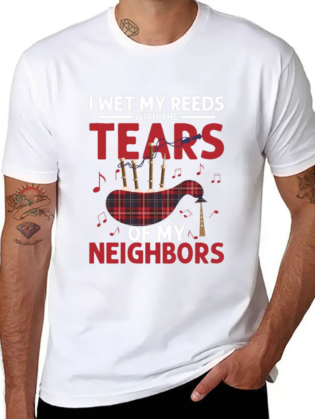 I Wet My Reeds With The Tears Of My Neighbors Bagp Essential Cotton Tee For Daily Outfits – Unisex Style