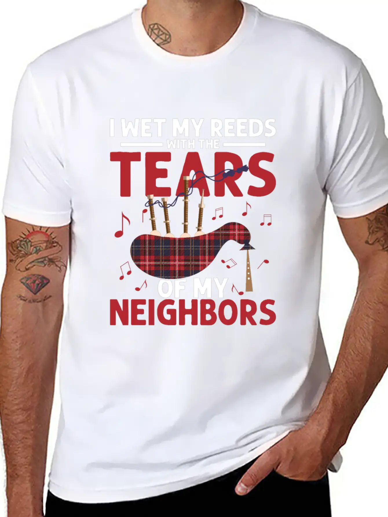 I Wet My Reeds With The Tears Of My Neighbors Bagp Essential Cotton Tee For Daily Outfits – Unisex Style