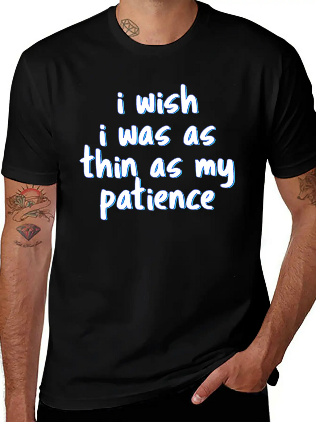 I Wish I Was As Thin As My Patience Sarcastic Impa Unisex Short Sleeve Soft Cotton T-Shirt – Casual Everyday Wear