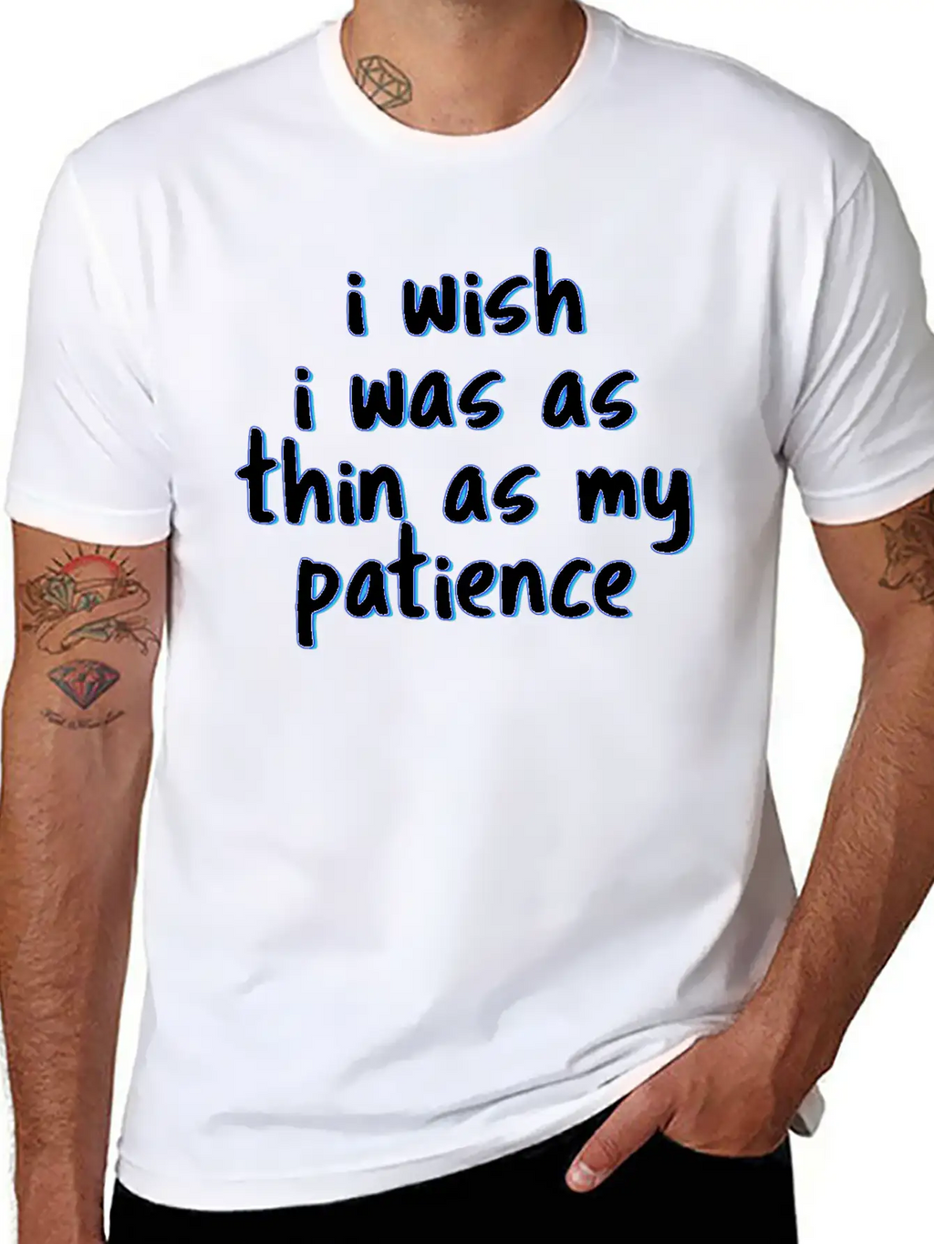 I Wish I Was As Thin As My Patience Sarcastic Impa Unisex Short Sleeve Soft Cotton T-Shirt – Casual Everyday Wear