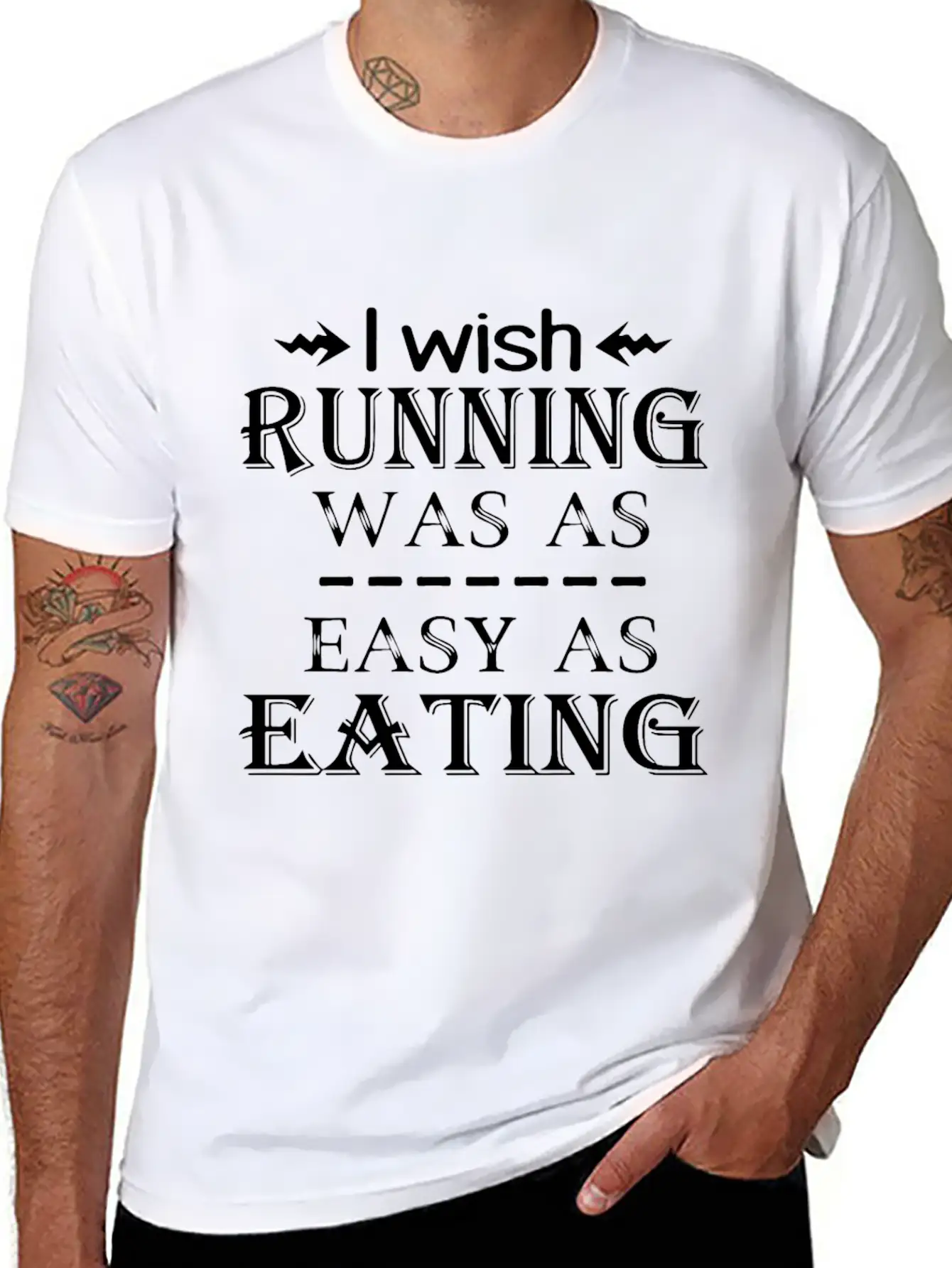 I Wish Running Was A Easy As Eating Run Unisex Casual T-Shirt – Clean Design For Daily Comfort