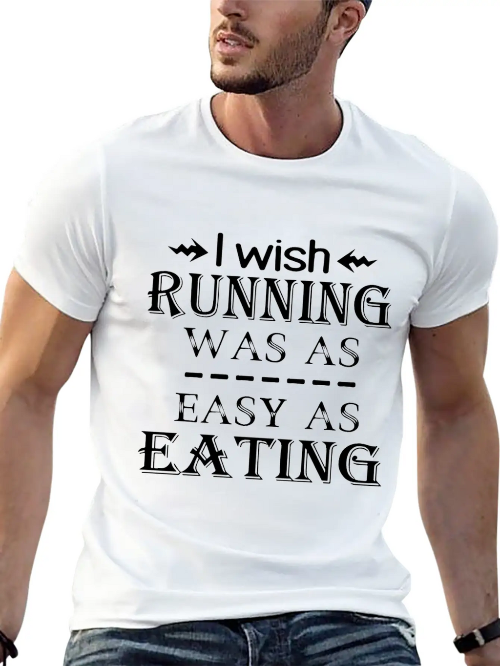 I Wish Running Was A Easy As Eating Run Unisex Casual T-Shirt – Clean Design For Daily Comfort